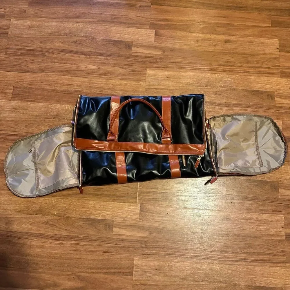 Classic Black and Brown Weekender Duffel Bag - Travel Ready